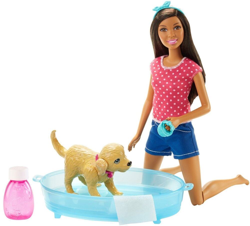 Barbie Splish Splash Pup Playset, Nikki and Dog